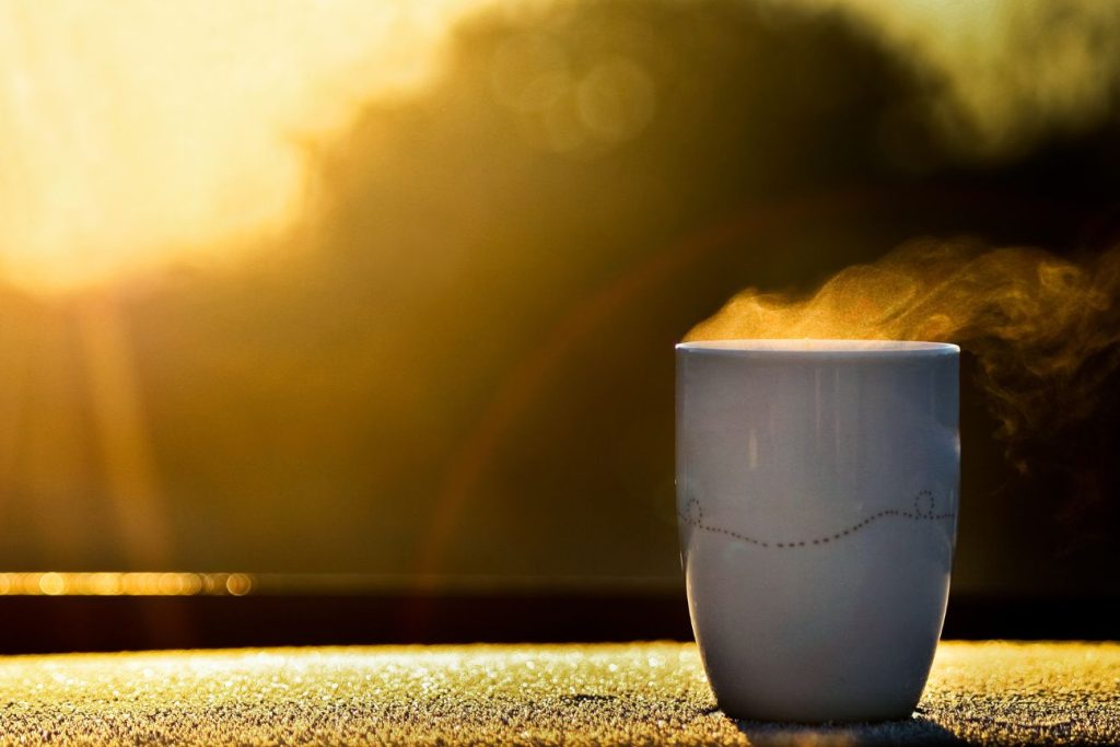 Sunrise morning coffee