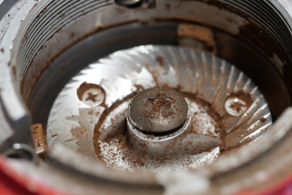 Dirty coffee grinder